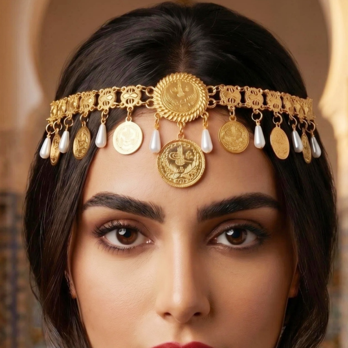 Women'S Egyptian Accessories - مجوهرات رأس كردية، سلسلة رأس معدنية
