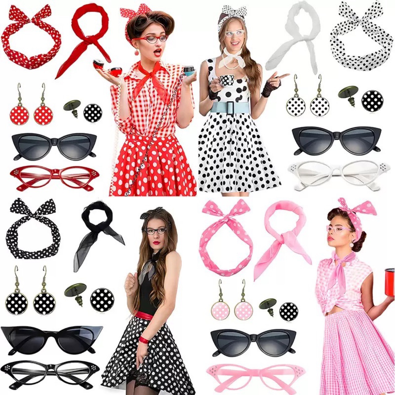 Women'S Accessories In The 1950S - 1950s ريترو حفلة تأثيري فستان عيون