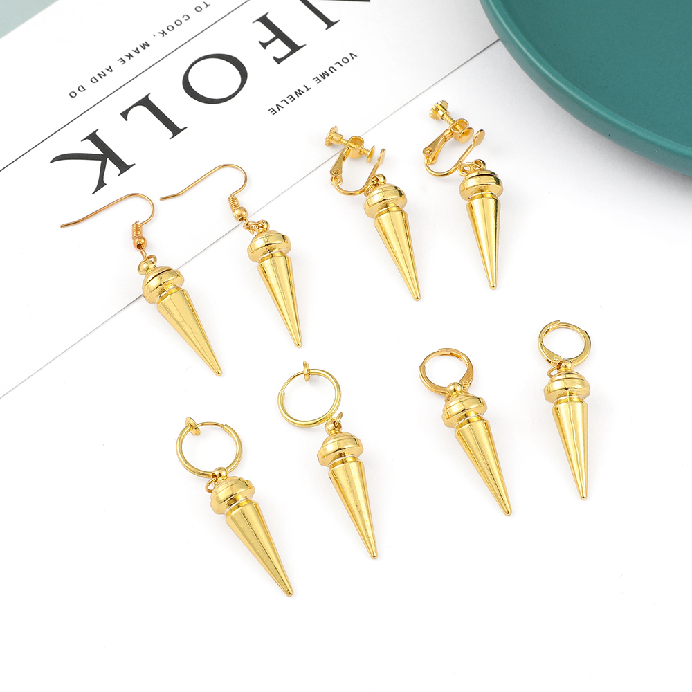 Women Accessories Trending - أقراط أنيمي عصرية ذهبية اللون بتصميم