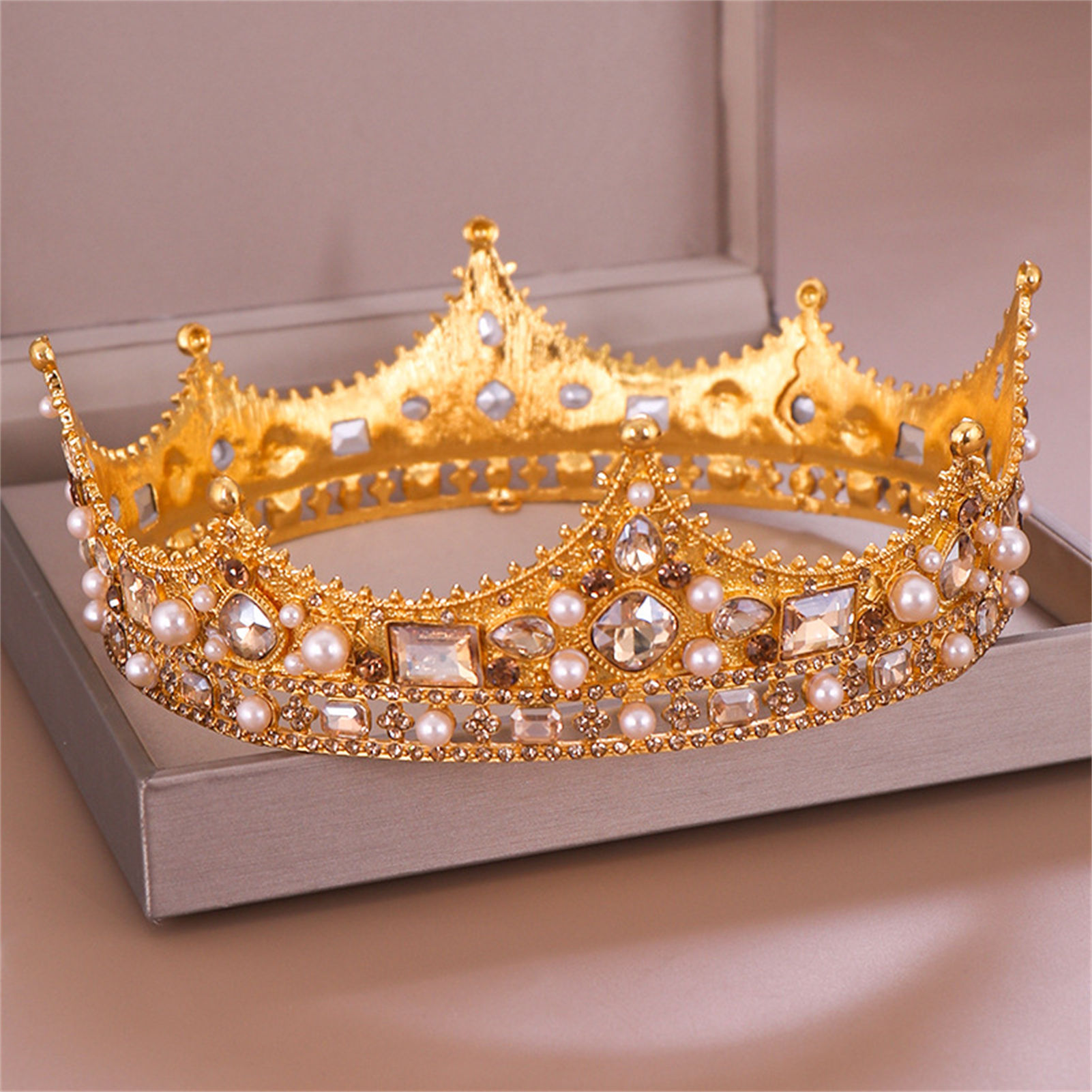 Women'S Hair Accessories Wedding - سبيكة تاج تيارا ريترو الزفاف حجر