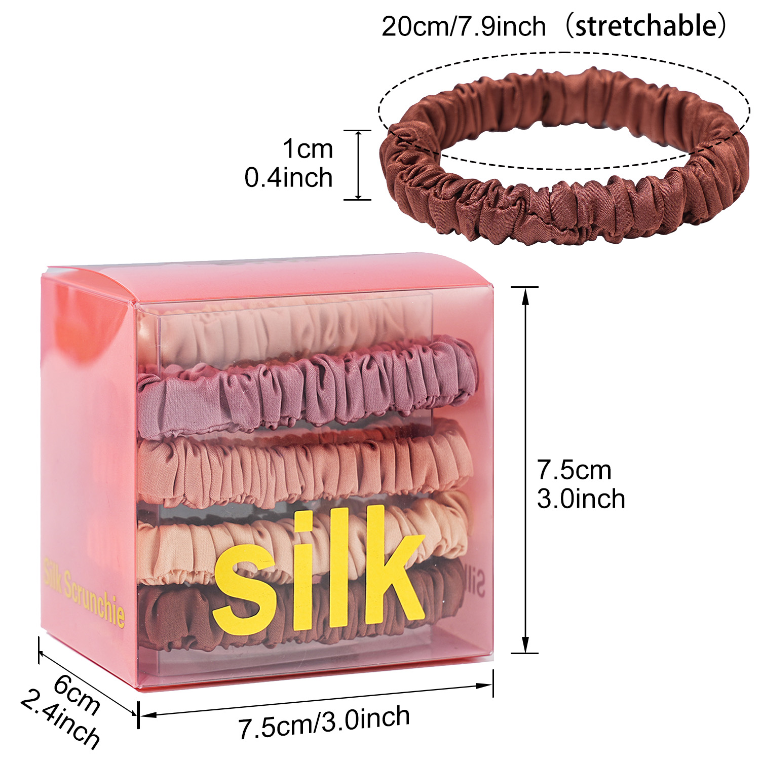 8 قطعة/المجموعة 100% التوت الن - مراجعة Scrunchie Satin Set وسعره
