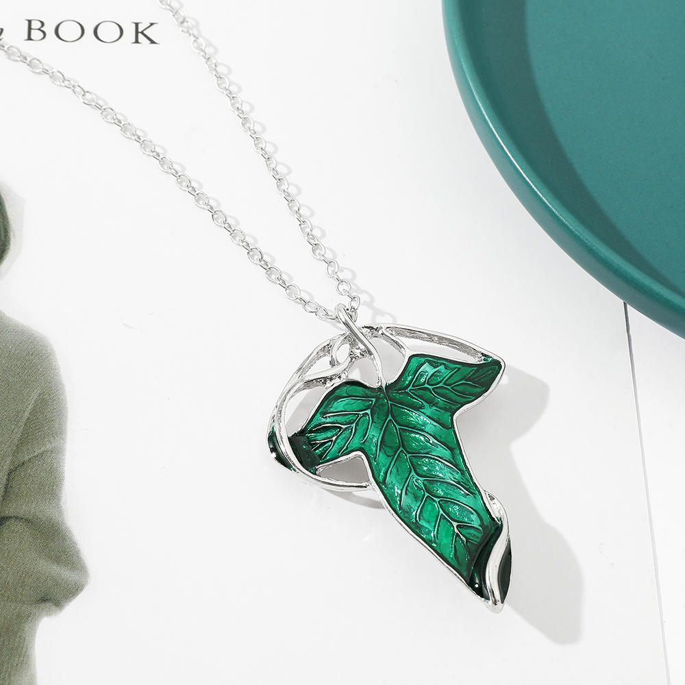 قلادة بتصميم ورقة خضراء عتيقة، - مراجعة Women Accessories Trending وسعره