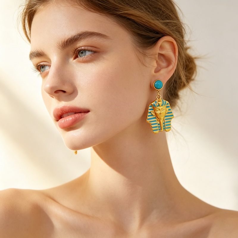 أقراط نسائية من الفولاذ المقاو - مراجعة Women'S Egyptian Accessories وسعره
