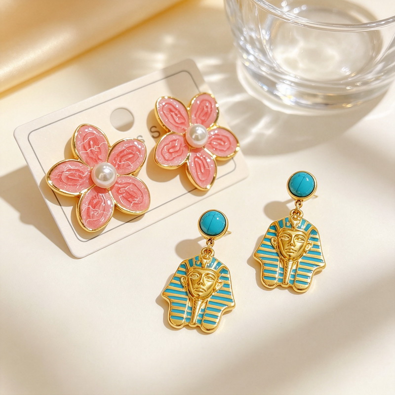 أقراط نسائية من الفولاذ المقاو - مراجعة Women'S Egyptian Accessories وسعره