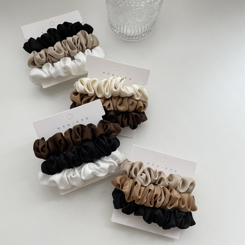 3 قطعة/المجموعة ستان توك شعر م - مراجعة Scrunchie Satin Set وسعره